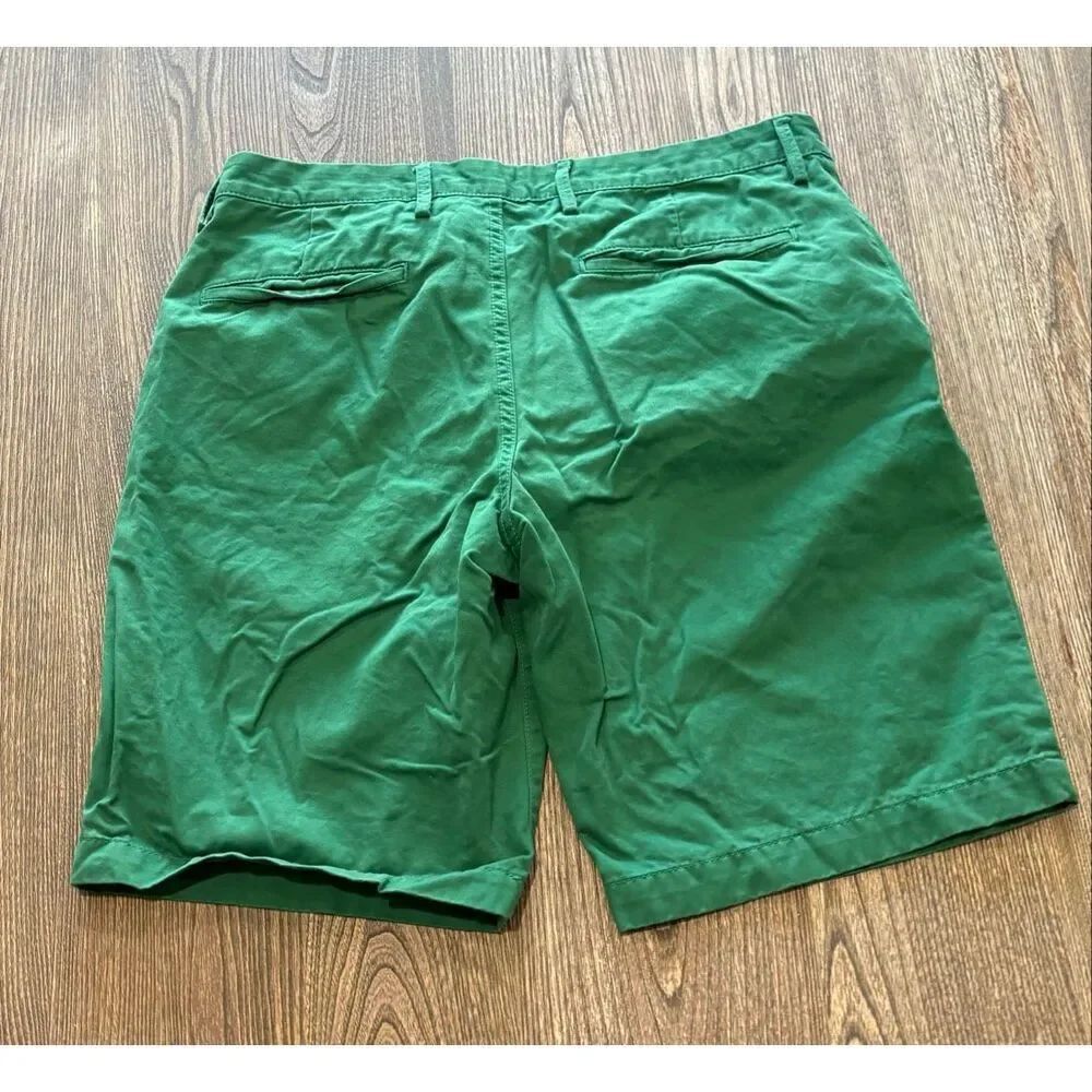 Gap Mens Khakis Lived In Shorts Mid Rise Flat Front 100% Cotton Green Size 36 - Picture 5 of 7